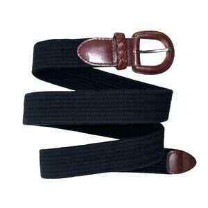 Talbots Vintage leather and fabric belt size large